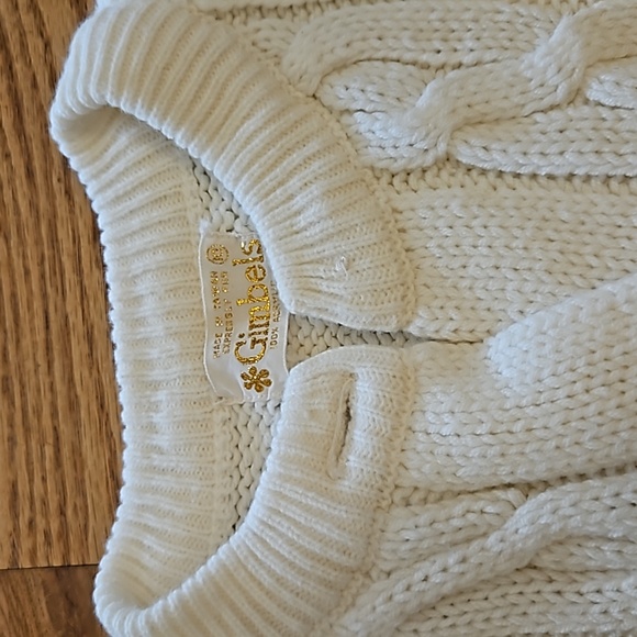 VINTAGE GIMBELS SWEATER 10 GIRLS CREAM BUTTON DOWN 100% acrylic made in Tawan - Picture 7 of 10